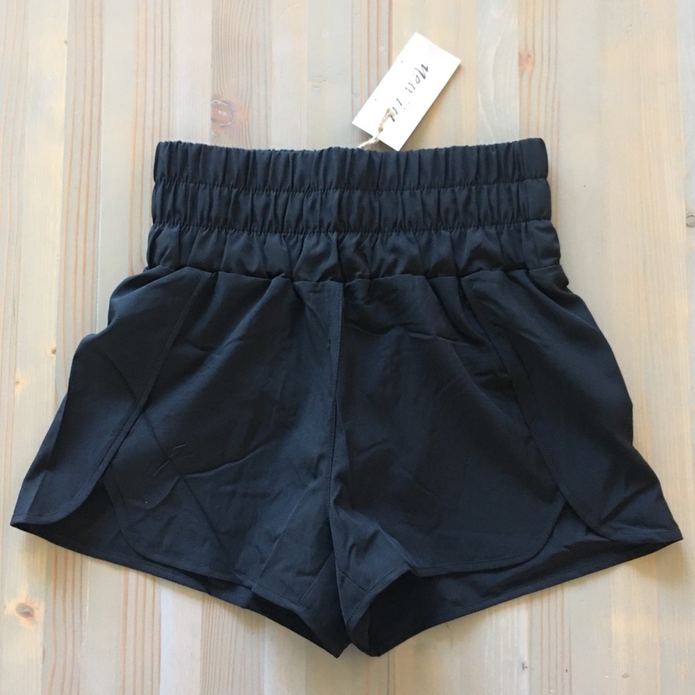 Black High Waisted Athletic Running Shorts